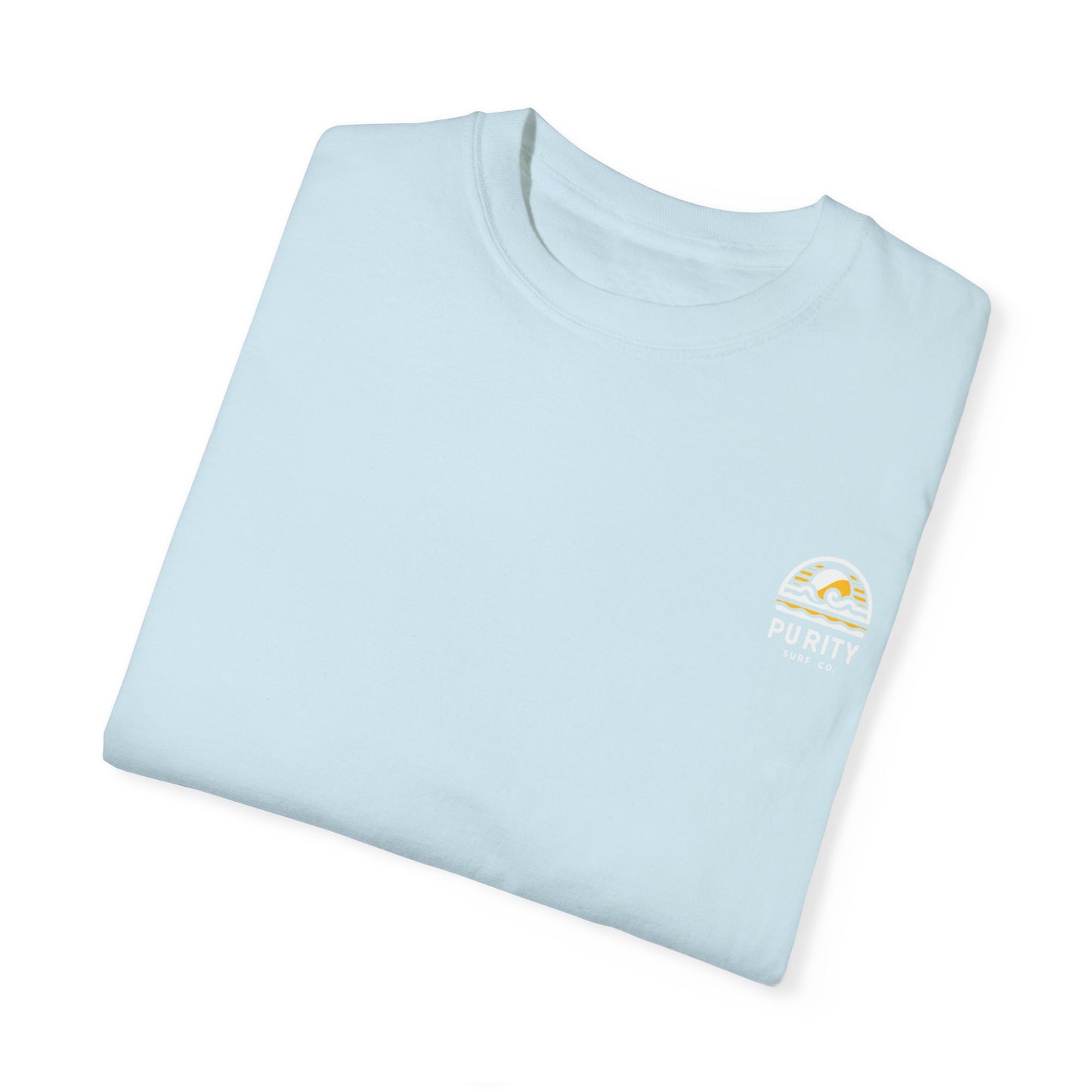 Unisex Surf-Inspired Garment-Dyed T-Shirt - 'Purity' Beach Vibe