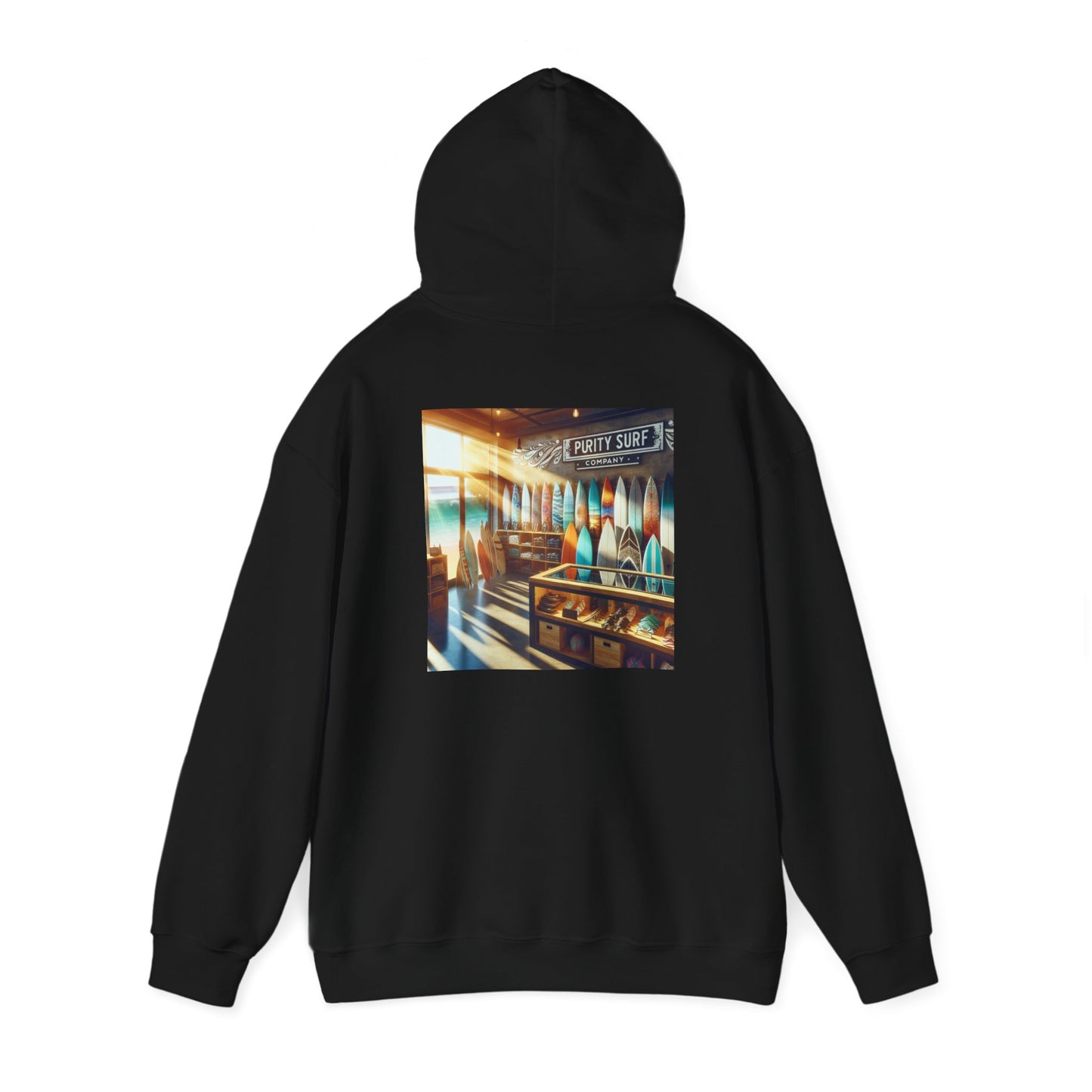 Unisex Heavy Blend™ Surf Vibes Hooded Sweatshirt | Purity Design | Perfect for Beach Lovers