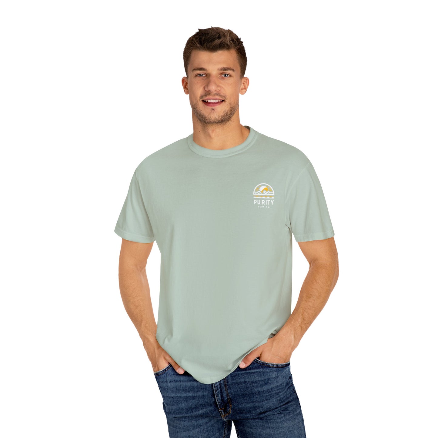 Sunset Waves Unisex Garment-Dyed T-Shirt - Beach Vibes