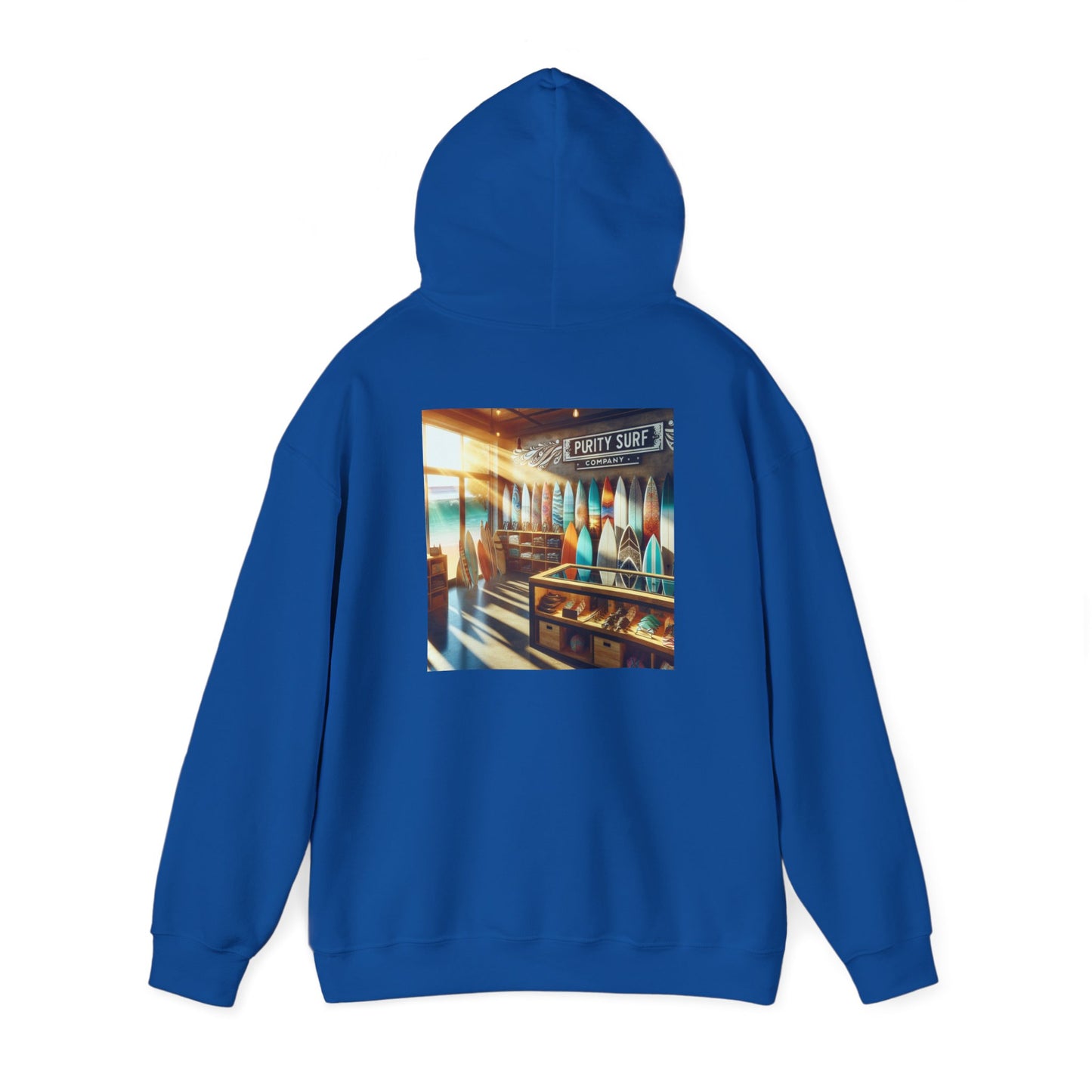 Unisex Heavy Blend™ Surf Vibes Hooded Sweatshirt | Purity Design | Perfect for Beach Lovers